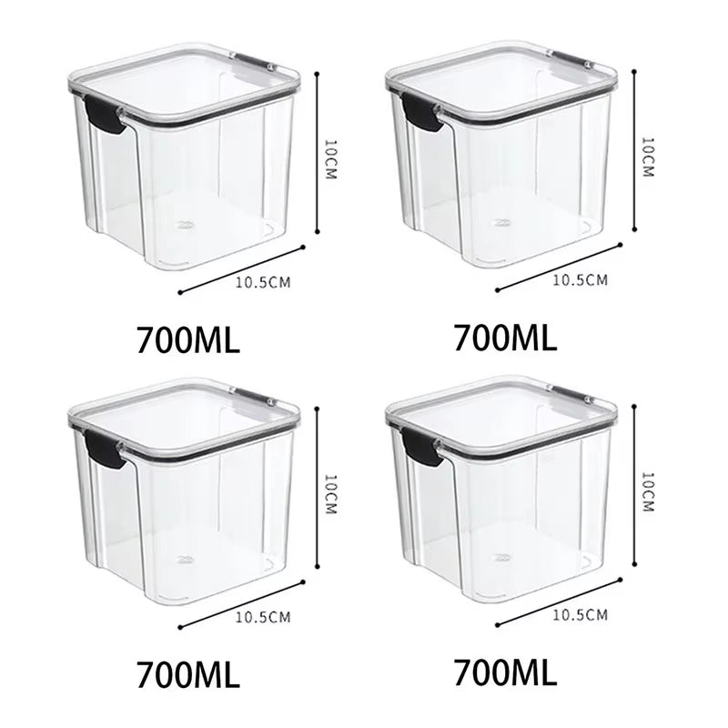 Transparent Food Storage Containers Kitchen Storage Airtight Cans Plastic Storage Boxes Stackable Food Storage Boxes
