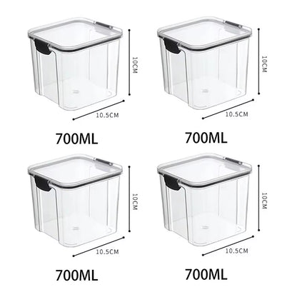 Transparent Food Storage Containers Kitchen Storage Airtight Cans Plastic Storage Boxes Stackable Food Storage Boxes