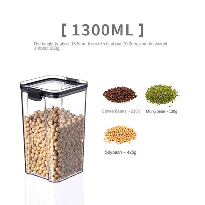Transparent Food Storage Containers Kitchen Storage Airtight Cans Plastic Storage Boxes Stackable Food Storage Boxes