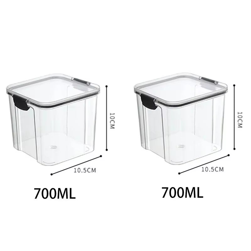 Transparent Food Storage Containers Kitchen Storage Airtight Cans Plastic Storage Boxes Stackable Food Storage Boxes