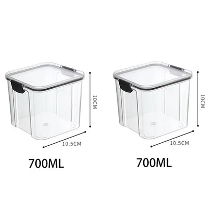 Transparent Food Storage Containers Kitchen Storage Airtight Cans Plastic Storage Boxes Stackable Food Storage Boxes