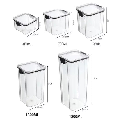 Transparent Food Storage Containers Kitchen Storage Airtight Cans Plastic Storage Boxes Stackable Food Storage Boxes