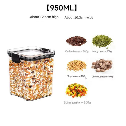 Transparent Food Storage Containers Kitchen Storage Airtight Cans Plastic Storage Boxes Stackable Food Storage Boxes