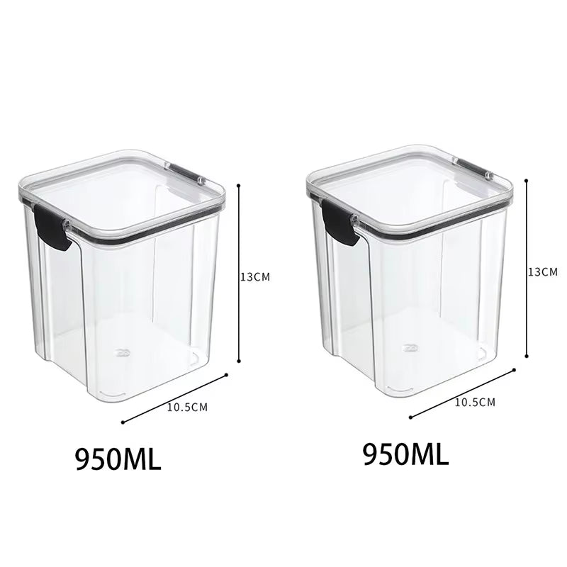 Transparent Food Storage Containers Kitchen Storage Airtight Cans Plastic Storage Boxes Stackable Food Storage Boxes