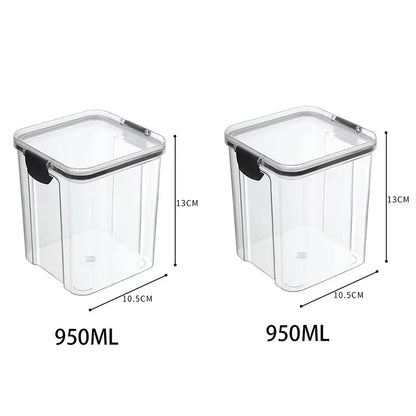 Transparent Food Storage Containers Kitchen Storage Airtight Cans Plastic Storage Boxes Stackable Food Storage Boxes