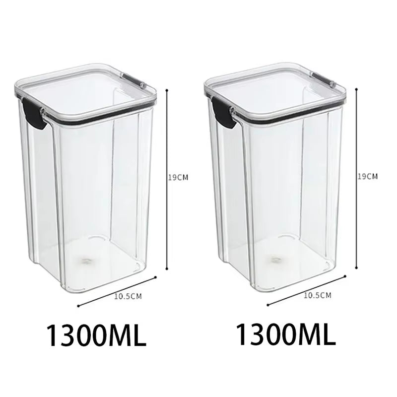 Transparent Food Storage Containers Kitchen Storage Airtight Cans Plastic Storage Boxes Stackable Food Storage Boxes