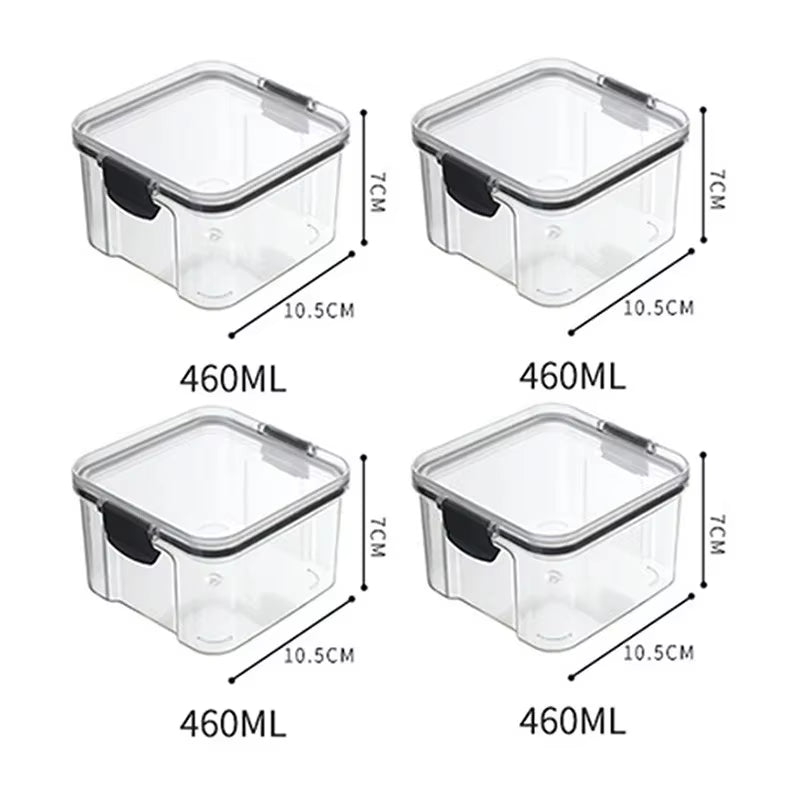 Transparent Food Storage Containers Kitchen Storage Airtight Cans Plastic Storage Boxes Stackable Food Storage Boxes