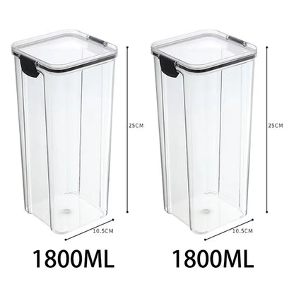 Transparent Food Storage Containers Kitchen Storage Airtight Cans Plastic Storage Boxes Stackable Food Storage Boxes