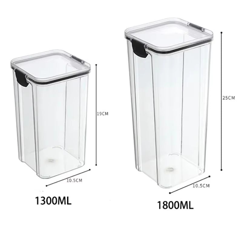 Transparent Food Storage Containers Kitchen Storage Airtight Cans Plastic Storage Boxes Stackable Food Storage Boxes